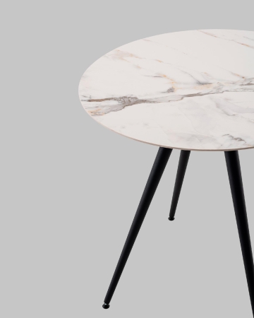 Стол Ники с круглой столешницей из керамики Ice Jade 800