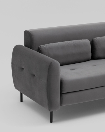 Диван-кровать прямой Барнаби велюр серый