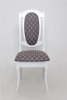 Стул "Королевский" белый, ткань серая корона, баскет 142/2
