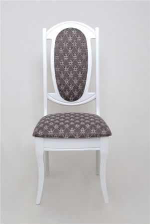 Стул "Королевский" белый, ткань серая корона, баскет 142/2