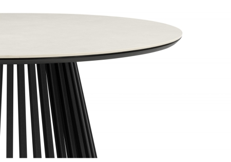 Керамический стол Нэнси 90 carmen light grey, черный