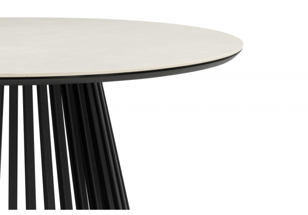 Керамический стол Нэнси 90 carmen light grey, черный