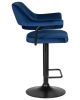 Набор 2 шт Стул барный CHARLY BLACK, синий велюр (MJ9-117)