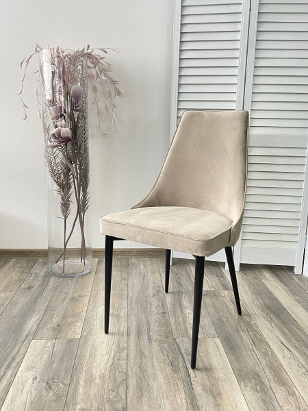 Стул NEPAL-P латте #25 велюр, черный каркас