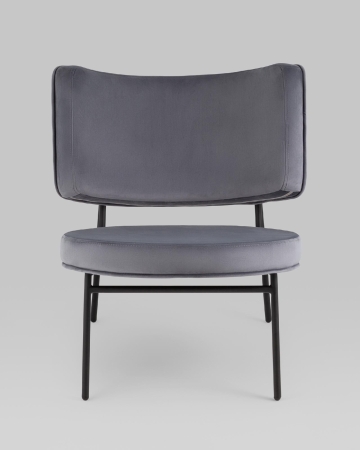 Кресло District Lounge велюр серый