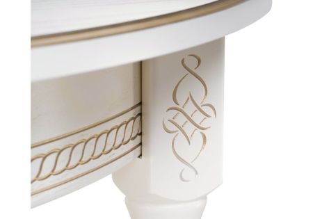 Стол деревянный Авилла молочный, золото