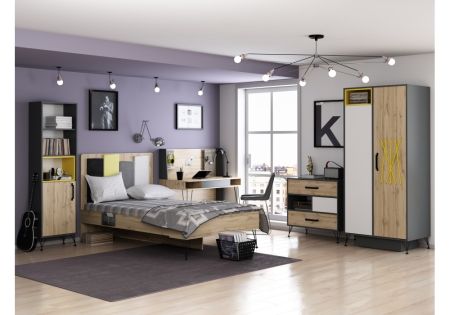 Стол Нобира антрацит, дуб ирландский