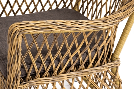 "Эспрессо–80 L" обеденная группа плетеная, цвет соломенный