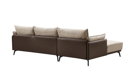 Диван ELEGANTE NAPPA SF015 бежевый/коричневый, угол правый Диван ELEGANTE NAPPA SF015 бежевый/коричневый, угол правый