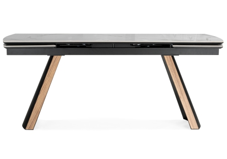 Керамический стол Симмонс 180(260)x90 statuario titan gloss, черный, орех дуб монтана Керамический стол Симмонс 180(260)x90 statuario titan gloss, черный, орех дуб монтана