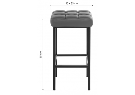 Барный стул Лофт экокожа d6, черный матовый