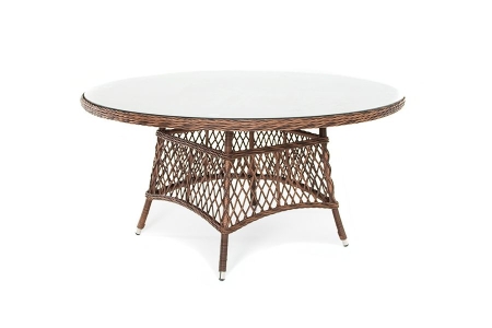 Плетеный круглый стол "Эспрессо", диаметр 150 см, цвет коричневый