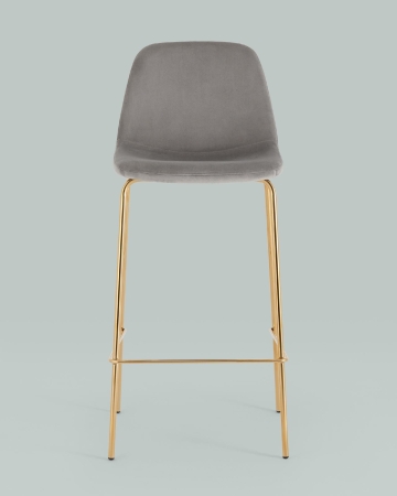 Стул барный Валенсия SN велюр серый золотые ножки 2 шт.