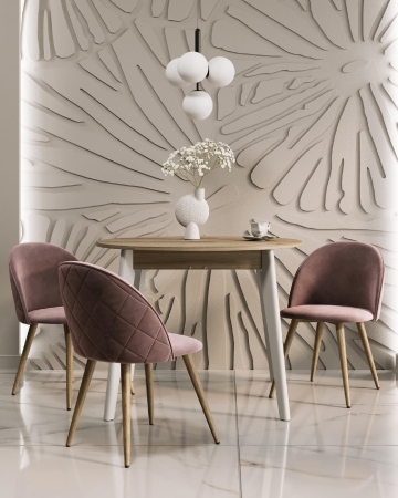 Стул Лион велюр с ромбами розовый