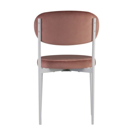 Стул Maso велюр пыльно-розовый, белые ножки