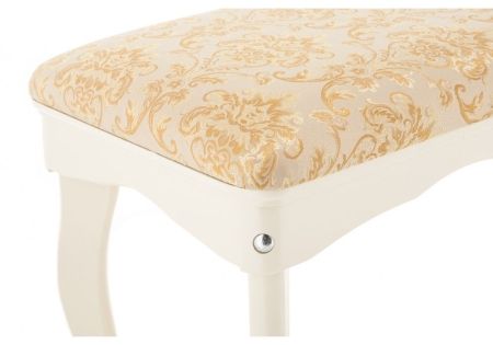 Банкетка Амадео молочная с узором на сиденье