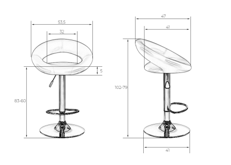 Набор 2 шт Стул барный MIRA, кремовый
