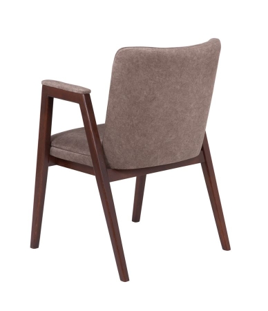 Кресло "Монд" темное дерево и коричневый, дерево и ткань
