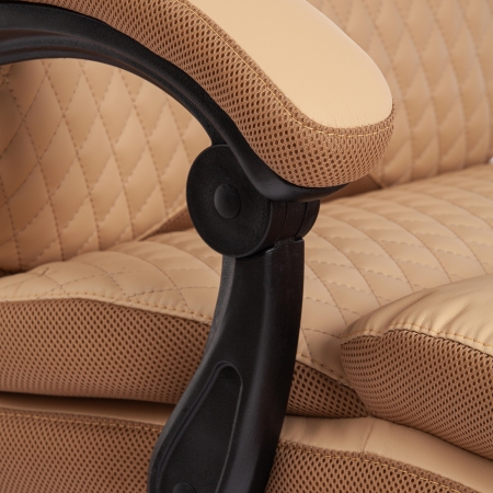 Кресло CHIEF экокожа и ткань бежевый и бронза