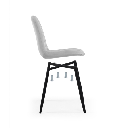 Стул на металлокаркасе Дани серый велюр velutto 52, черный