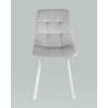 Стул Chilly велюр серебристый белые ножки