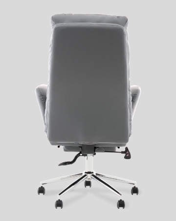 Кресло руководителя Solid TopChairs с оттоманкой серый