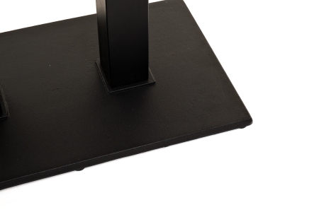 "Каффе" обеденный стол из HPL 140х70 см, цвет "дуб", подстолье двойное черное