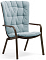 Лаунж-кресло пластиковое с подушкой Folio, Табак, Голубой
