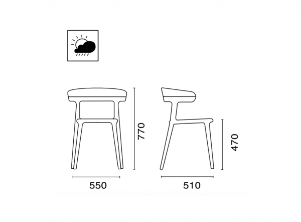 Кресло пластиковое PAPATYA Luna черный