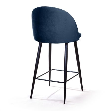 Стул полубарный Thomas бархат синий