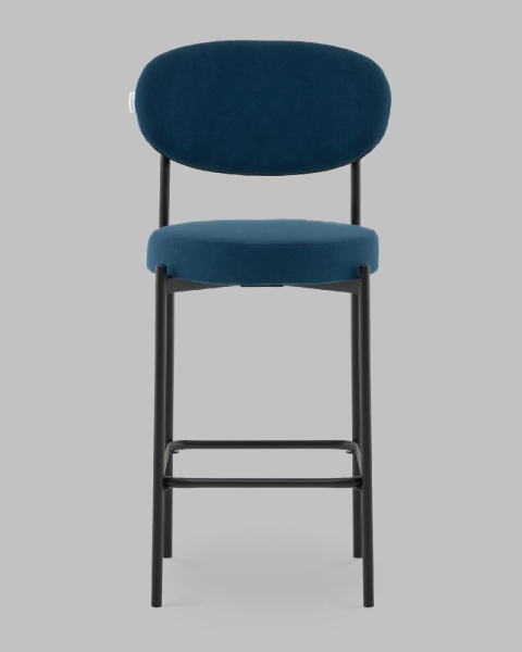 Стул полубарный Бриф DD велюр синий