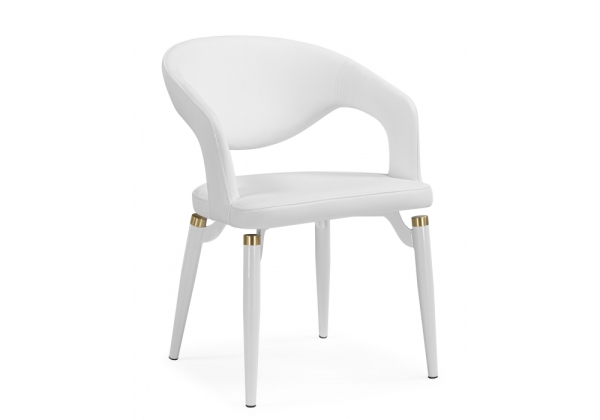 Стул на металлокаркасе Palma white, white and gold