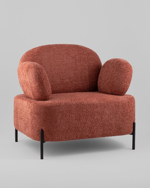 Кресло Кэнди ткань букле коралловый