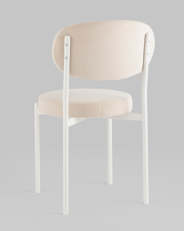 Стул Бриф SN велюр молочный каркас белый муар
