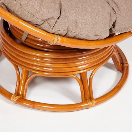 Кресло-качалка "PAPASAN" w 23 и 01 B с подушкой, коньяк, экошерсть коричневый, 1811-5
