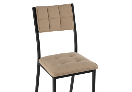 Стул на металлокаркасе Бекал латте, черный матовый