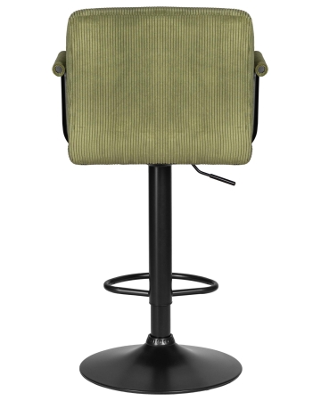 Стул барный KRUGER ARM BLACK зеленый вельвет