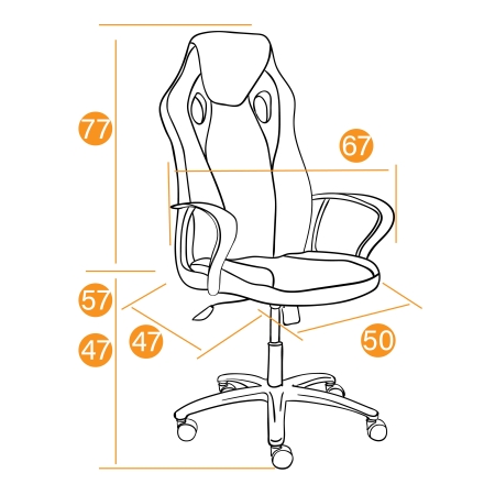 Кресло RACER GT new экокожа и ткань, металлик и красный