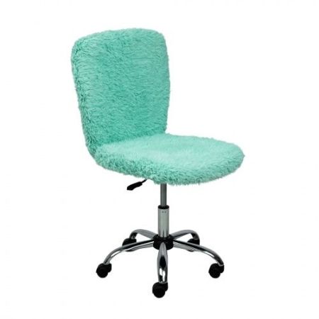 Кресло поворотное Fluffy, мятный, искусственный мех