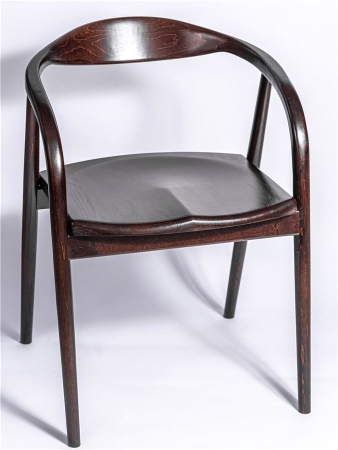 Деревянное полукресло венское Diona темный орех с твердым сиденьем