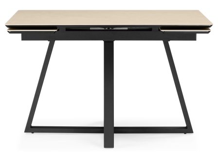 Керамический стол Памелла 120(180)х80 okara light yellow, черный