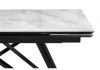 Стеклянный стол Вилсон 140(200)х80 белый мрамор, черный