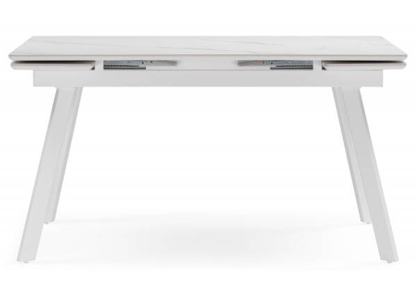 Керамический стол Норман 140 (200) х 80 белый мрамор alpin white, snow white, белый