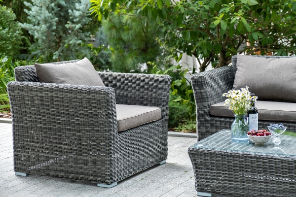 "Капучино" кресло из искусственного ротанга, графит