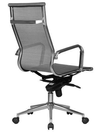 Офисное кресло CARTER серое, сетка и металл, твердое сиденье, с подлокотниками