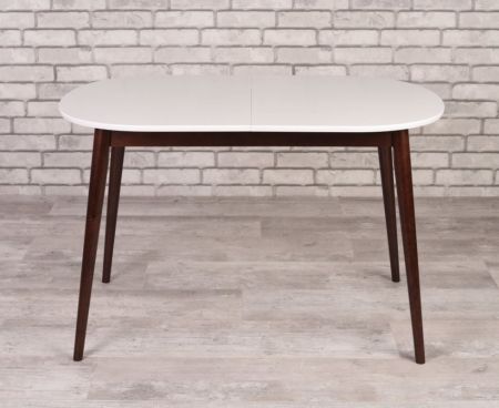 Стол овальный Алиса-1200 белый, темный, раздвижной