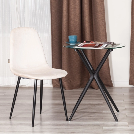 Стул BREEZE (mod. JSC-58) велюр и металл, бежевый и черный Стул BREEZE (mod. JSC-58) велюр и металл, бежевый и черный