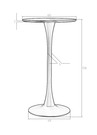 Стол барный MIA BAR черная столешница, черное основание