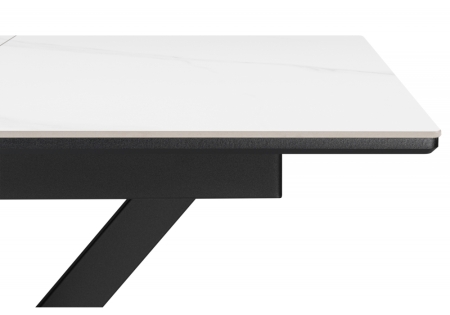 Керамический стол Гардинг 100(130)x70 белый мрамор, черный