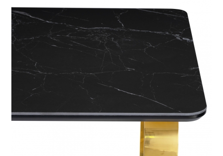 Керамический стол Селена 4 140х80 черный мрамор, золото